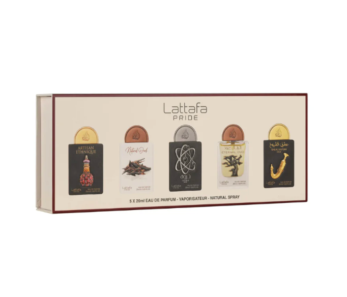 Set Mini Lattafa Pride 2: Artisan Ethnique, Natural Oud, Tharwah Silver, Eternal Oud