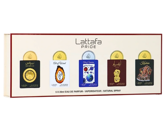 Set Mini Lattafa Pride 3: Nebras, Art of Wood, Art of Universe, Ansaam Gold, Kashan
