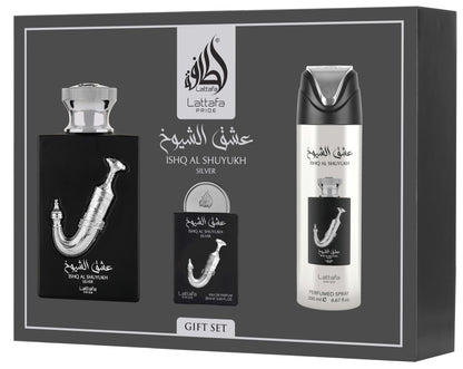 Ishq Al Shuyukh Silver Gift Set Lattafa